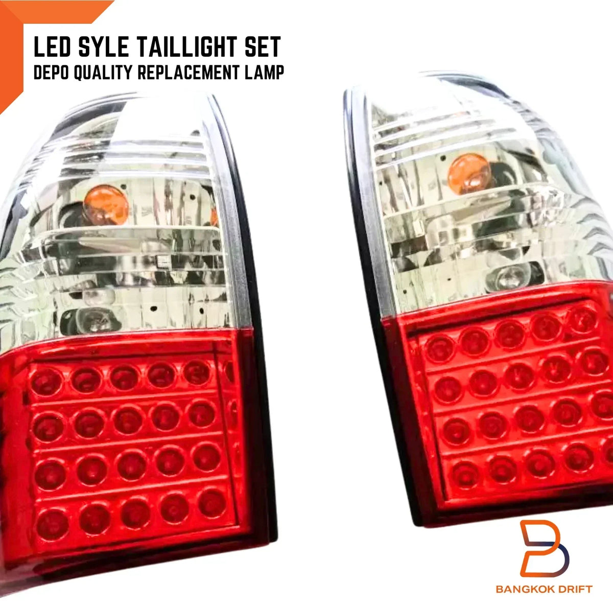 LED Clear Tail Lights for Mitsubishi Triton MK Ute 1995-2004