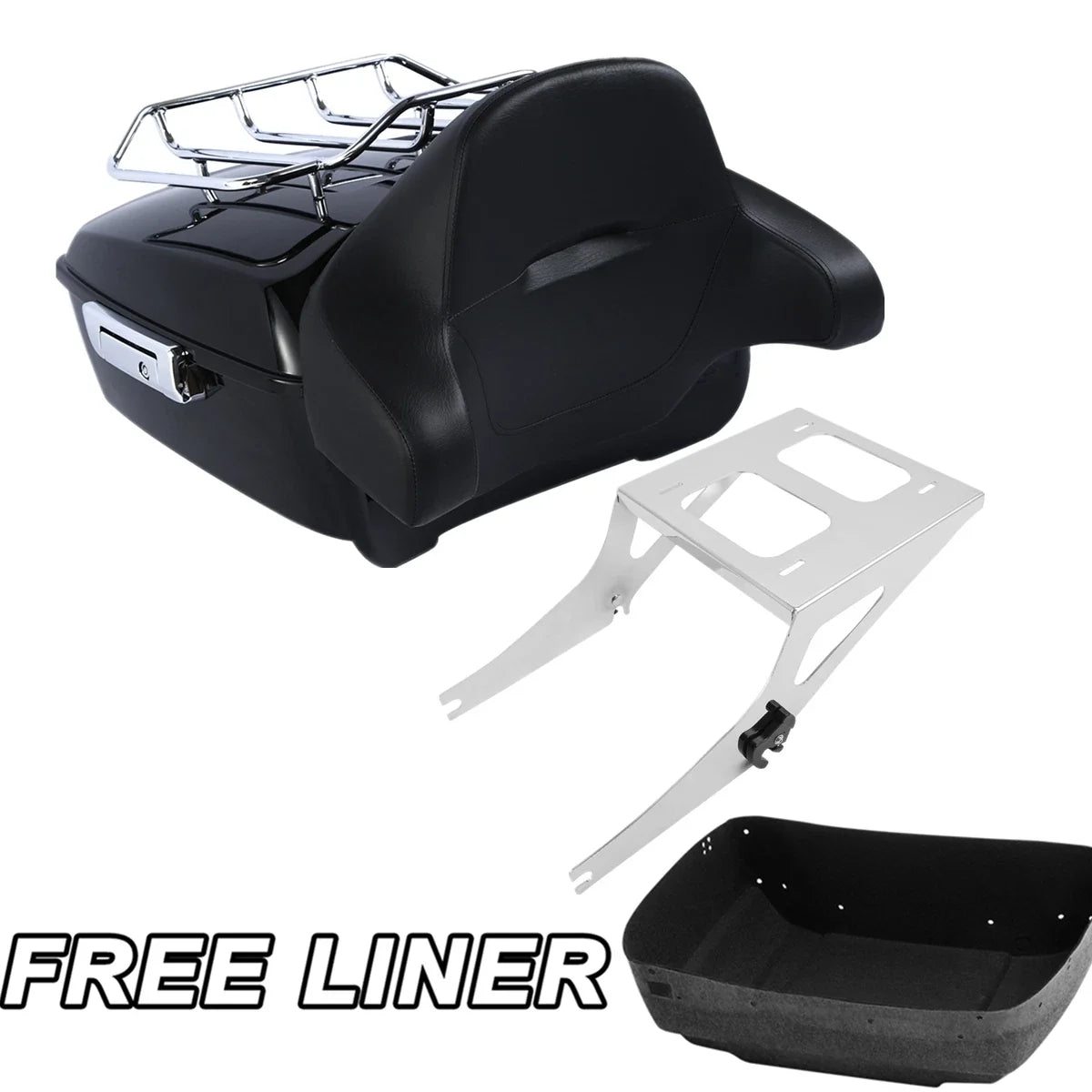 Black Backrest Rack for Harley 2008-2016 Fatboy FLSTF