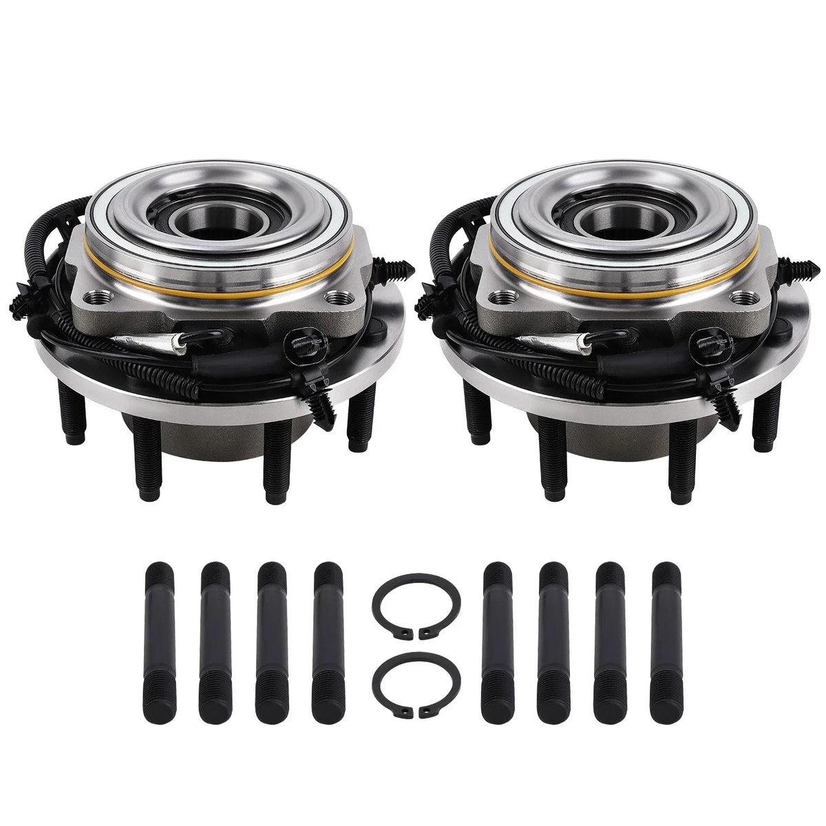 Set of 2 Front Wheel Bearings and Hubs for Ford F-350 Super Duty (2017–2022)