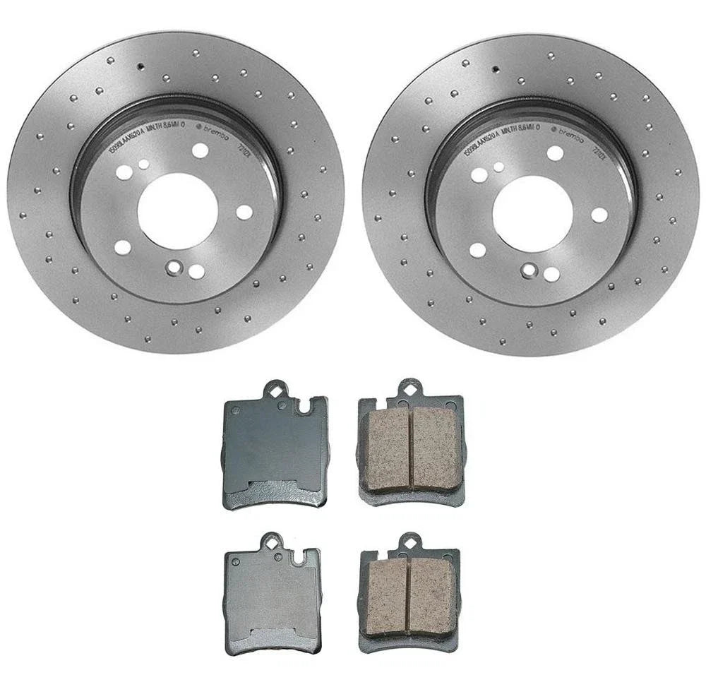 Akebono Rear Brake Kit Euro Pad Xtra Rotor for MB W203 CL203 C208 A208 S210 R171 (2000–2007)