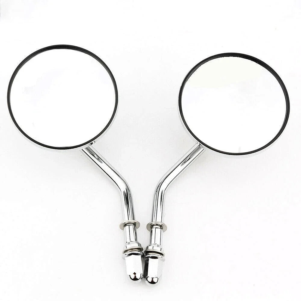 Round Chrome Mirrors for Harley Softail, Road King, Dyna Motorcycles