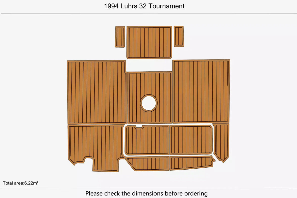 EVA Foam Faux Teak Deck Flooring for Luhrs 32 Tournament (1994)