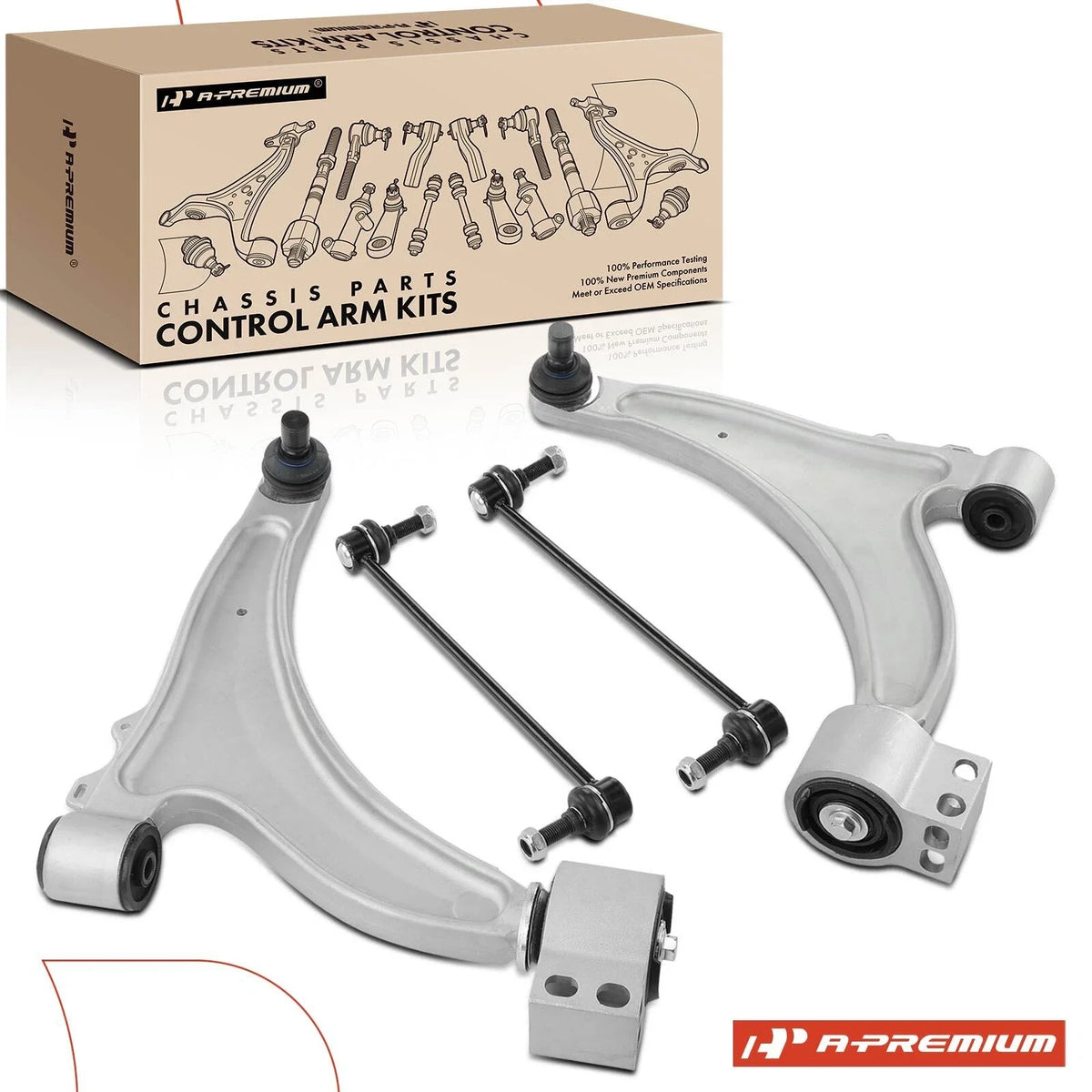 Set of 4 Front Control Arms with Ball Joints for Buick LaCrosse (2010–2012)