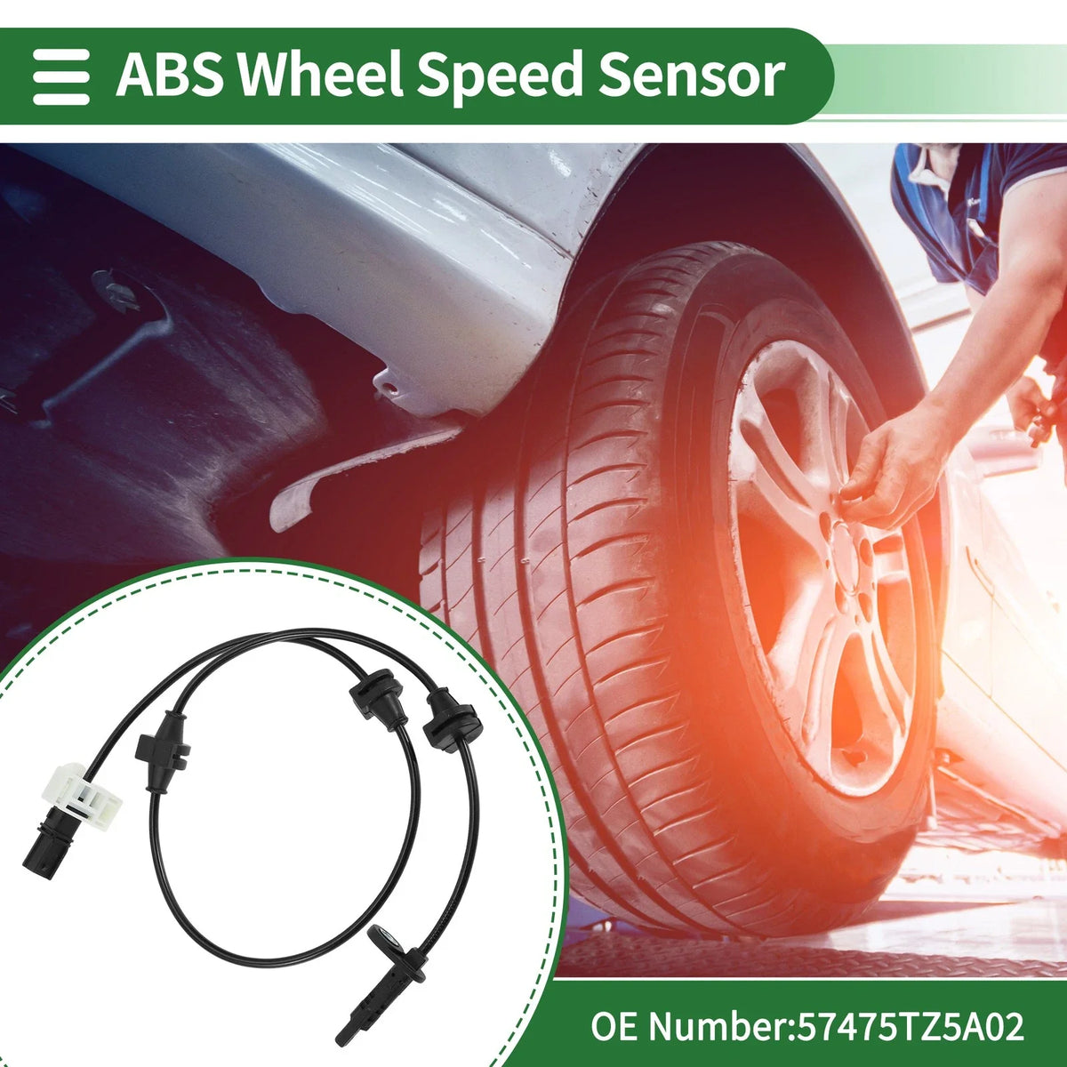 ABS Wheel Speed Sensor No. 57475TZ5A02 for Acura MDX (2014–2016) Rear Left