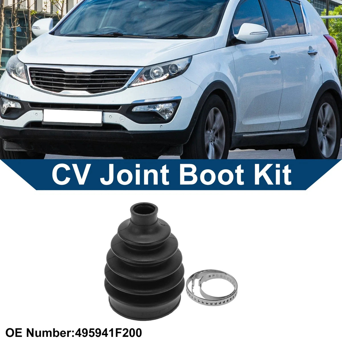 Outer CV Joint Boot Kit with Clamps for Kia Sportage (2005–2010) No.495941F200