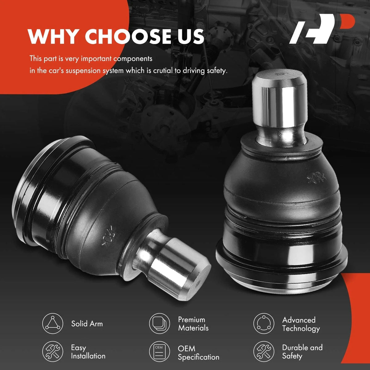Front Ball Joint Kit (2X) for Ford Fiesta EcoSport 2011-2019
