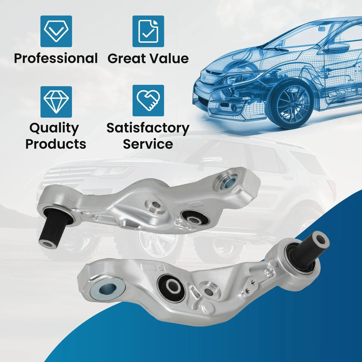 Set of 2 Front Lower Control Arms - Lexus LS460 RWD 2007-2017