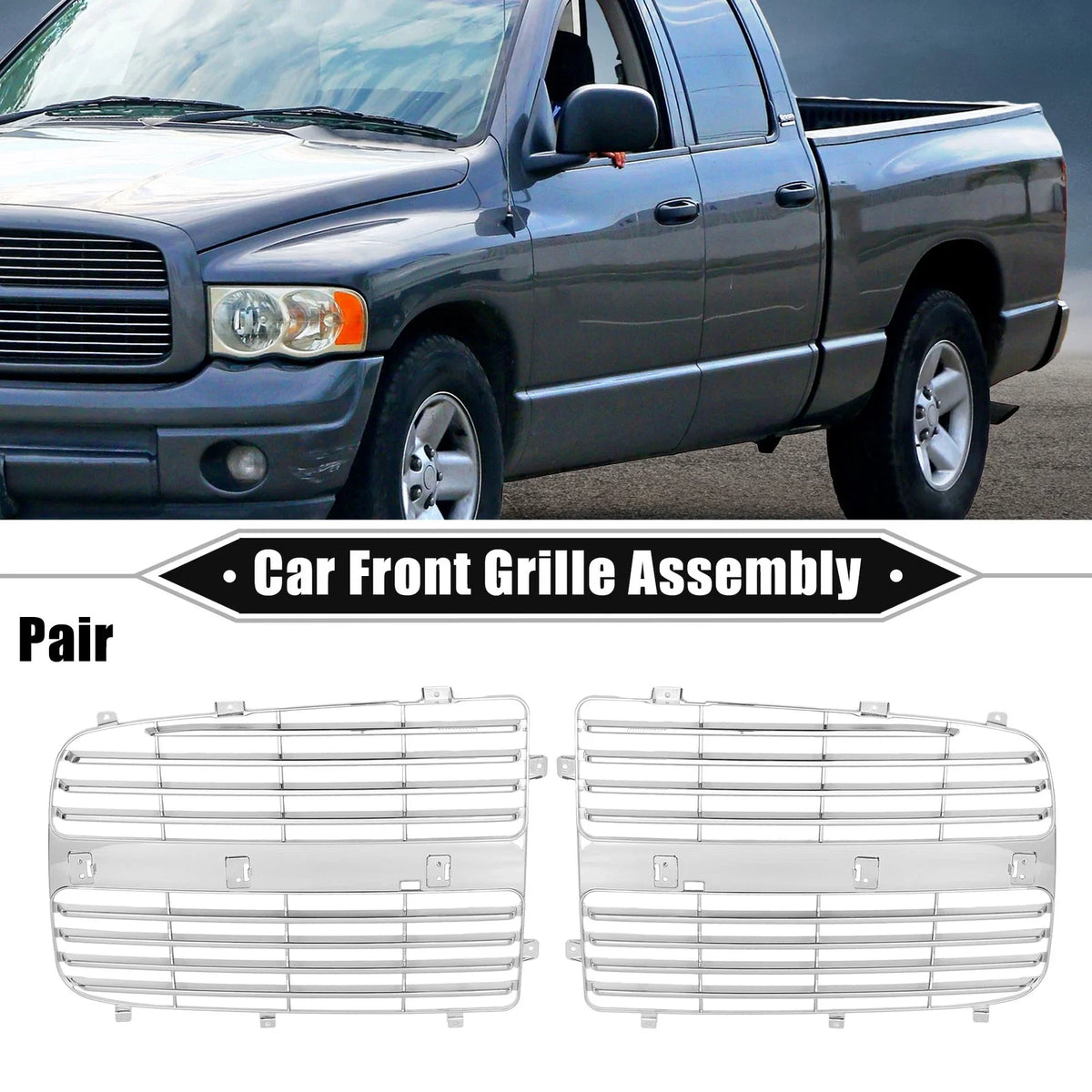1 Pair Front Grille Assembly for Dodge Ram 3500 (2003–2005)