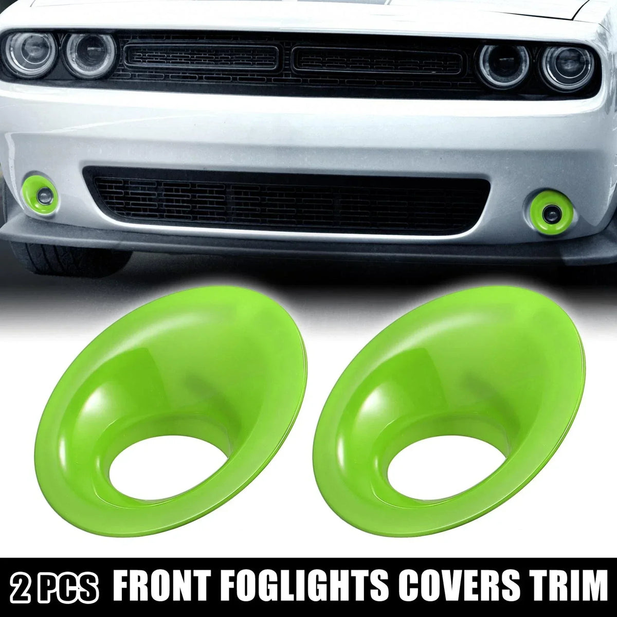 2 Car Front Fog Light Trim Covers for Dodge Challenger 2015-2020
