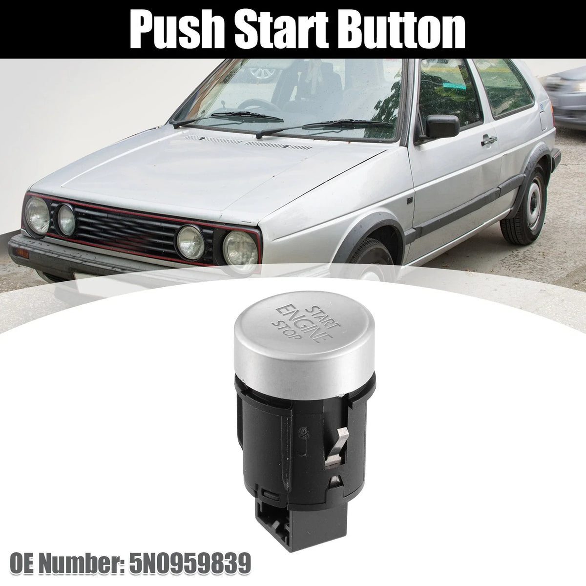 Push Start Stop Button Cover for Volkswagen Tiguan (2009–2016) 5N0959839
