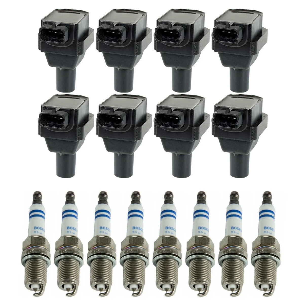 Set of 8 Ignition Coils & Platinum Spark Plugs for Mercedes W210 W140 R129