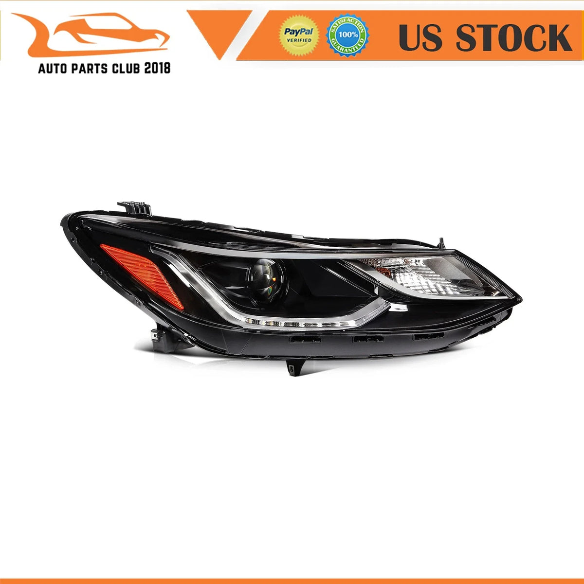 Set of 2 LED Headlight Assemblies for Chevy Cruze (2016–2019)