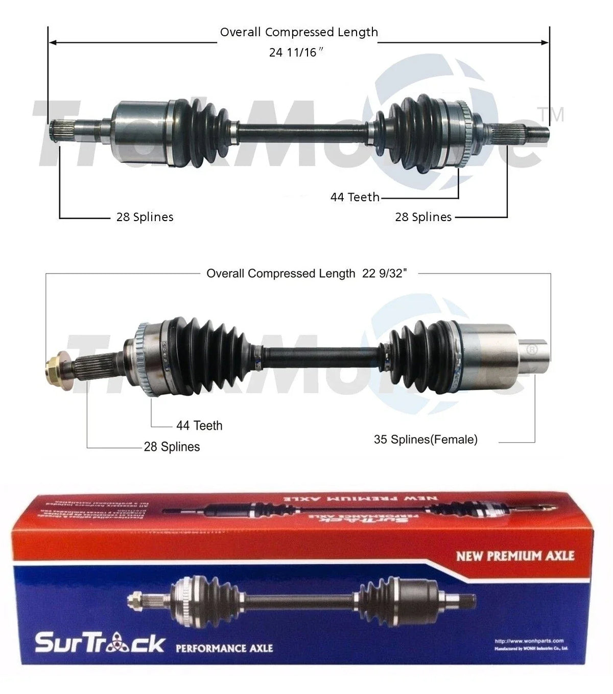 Set of 2 Front CV Axle Shafts for Ford Escape, Mazda Tribute (2001–2012)