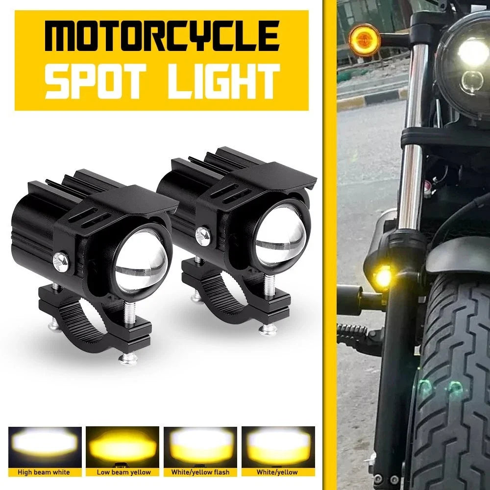 Motorcycle 2X LED Fog Lights - Headlight (EPY)