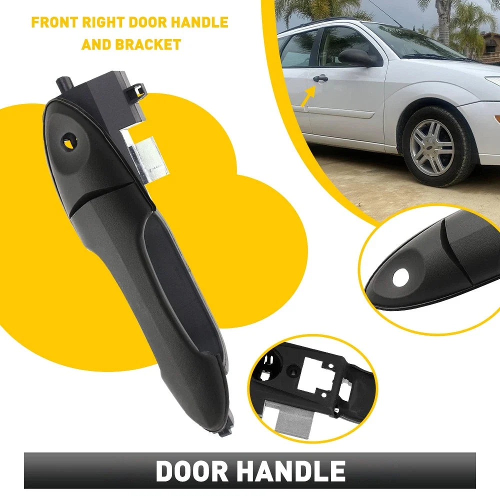 Smooth Black Door Handle for Ford Focus (2000–2007) Front Left/Right