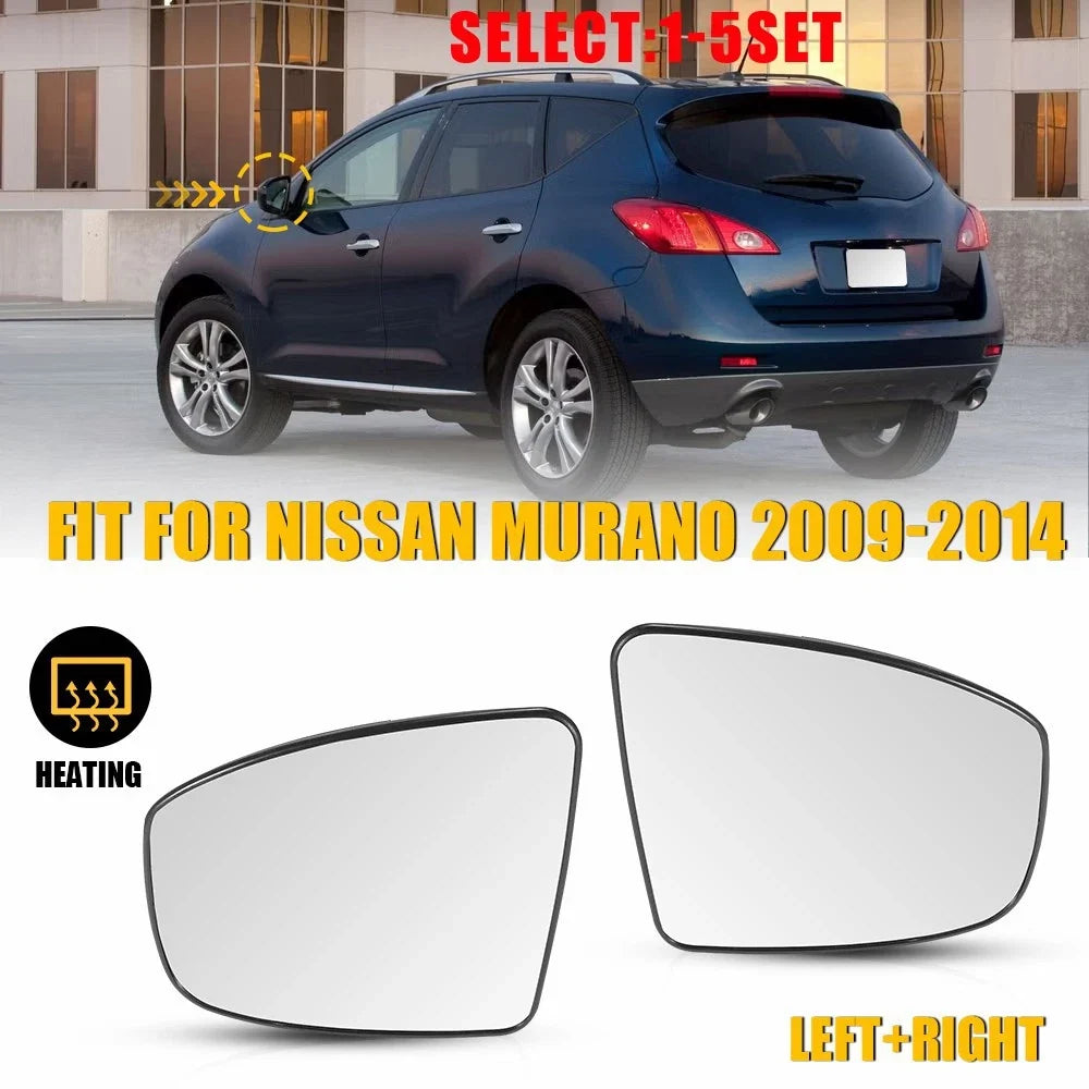 Set of 2 Heated Mirror Glass for Nissan Murano (2009–2014) 963661AH0A 963651AH0A