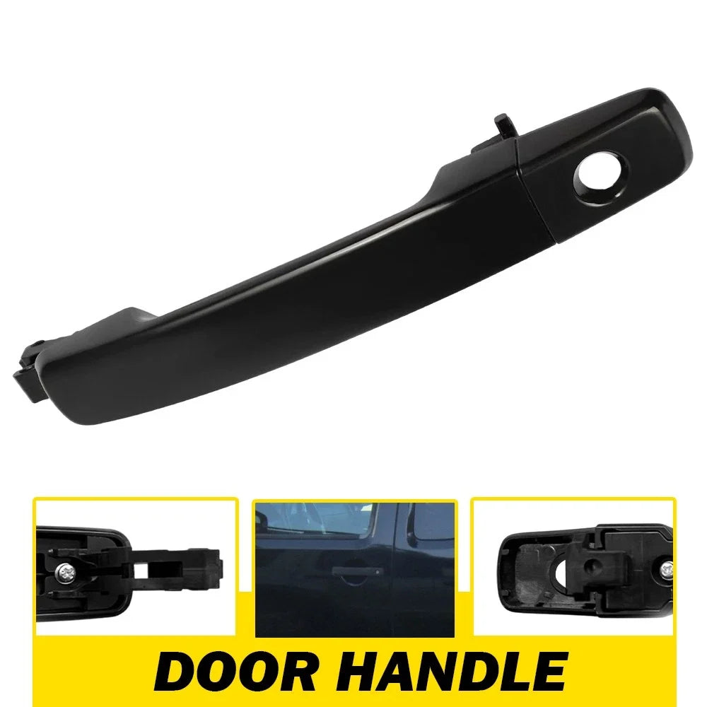 Driver Side Front Door Handle - Black Smooth for Nissan Frontier 2019-2023
