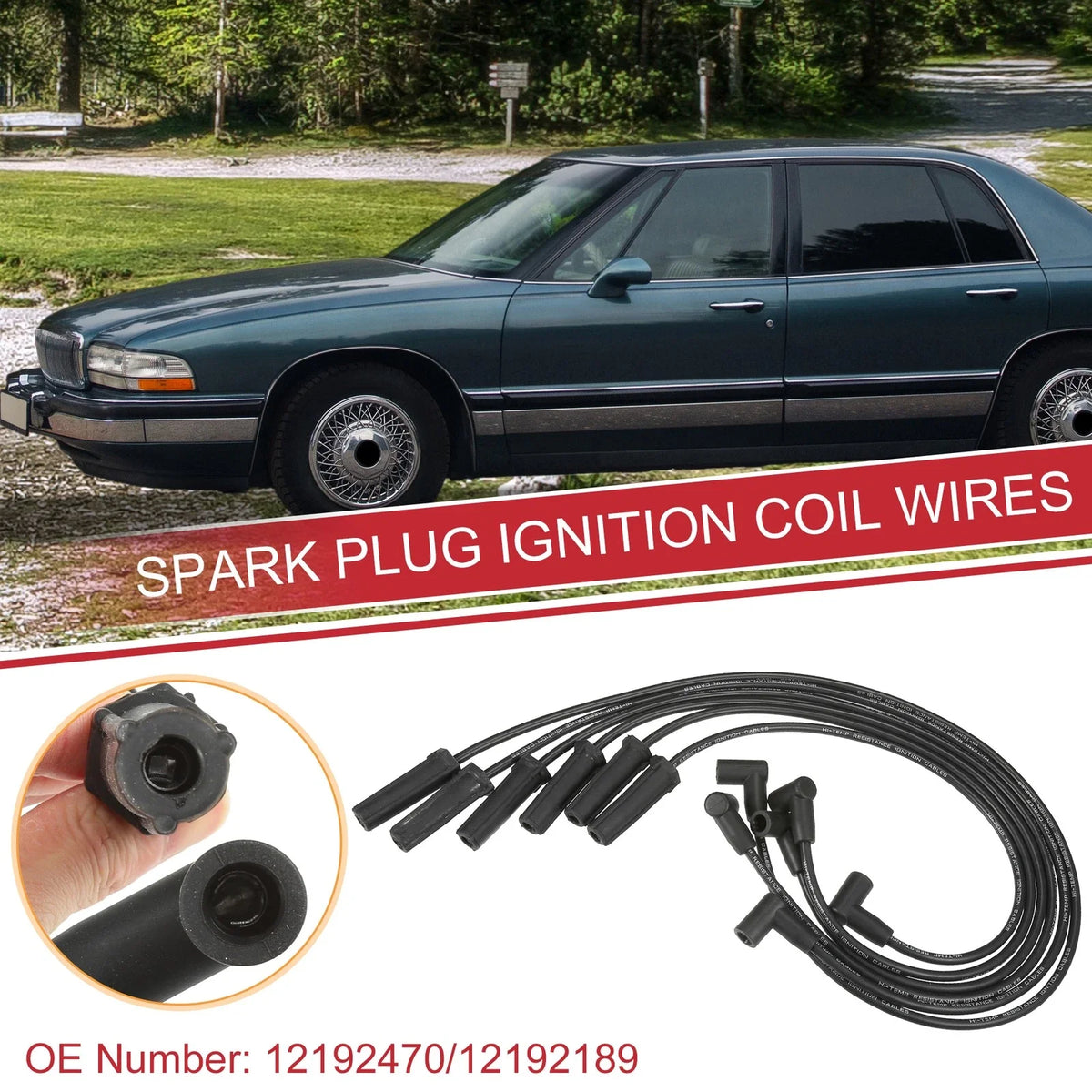 6X Spark Plug Wire Ignition Coil Cable No. 12192470 for Buick LeSabre Lucerne (2000–2011)