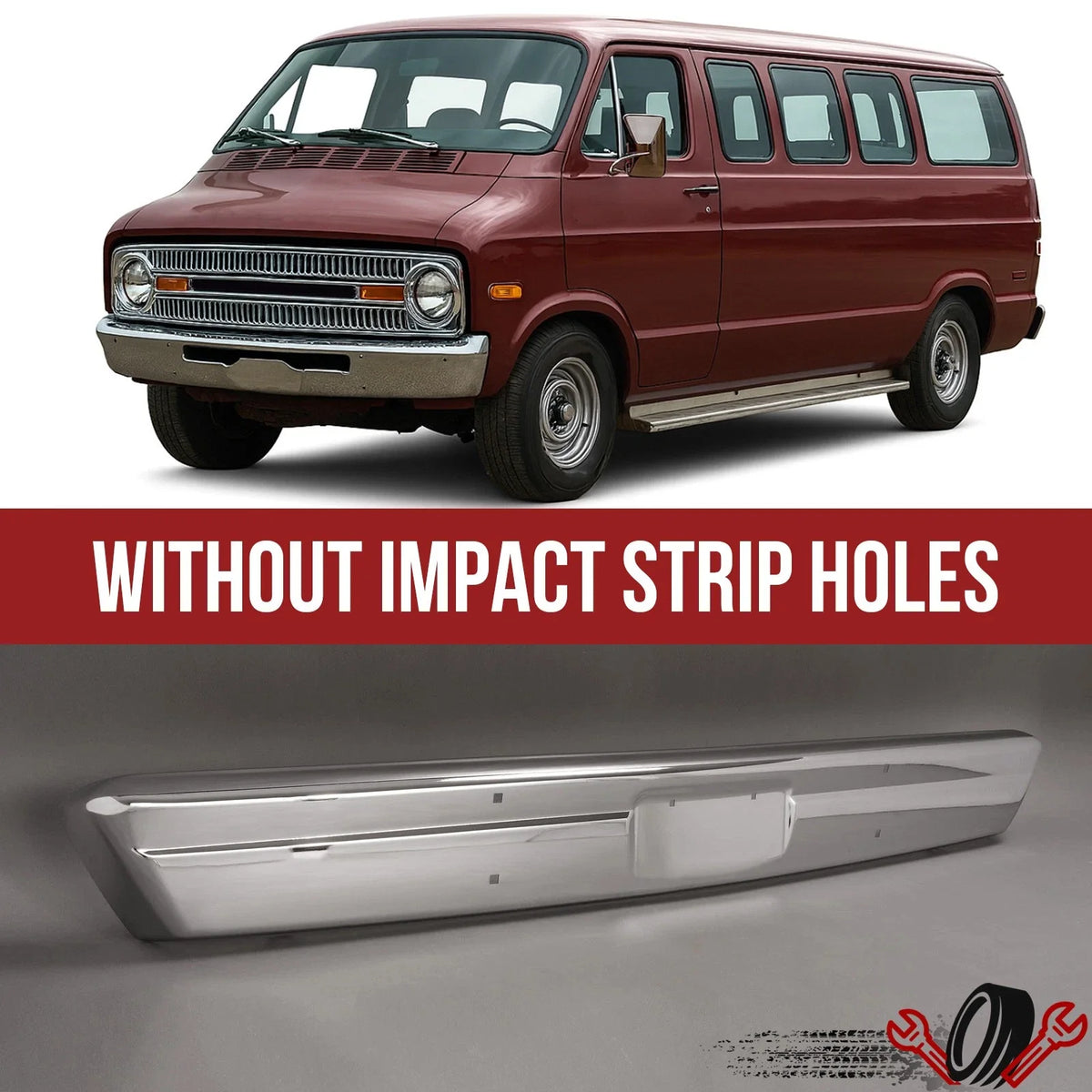 Chrome Front Bumper for Dodge D100 P200 W300 (1972–1982)