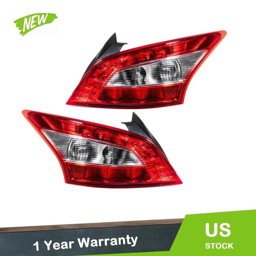 Set of 2 Rear Tail Light Assemblies for Nissan Maxima (2009–2011) Chrome Red
