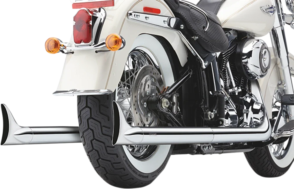 True Dual Fishtail Exhaust by Cobra for 1997–2006 Harley Softail Chrome