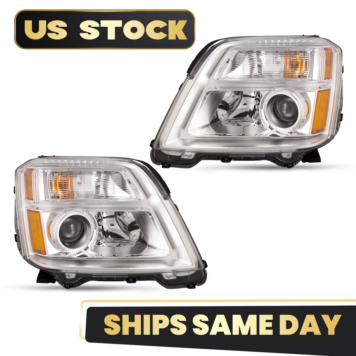 Halogen Headlight Set for GMC Terrain (2010–2015) Left+Right Chrome