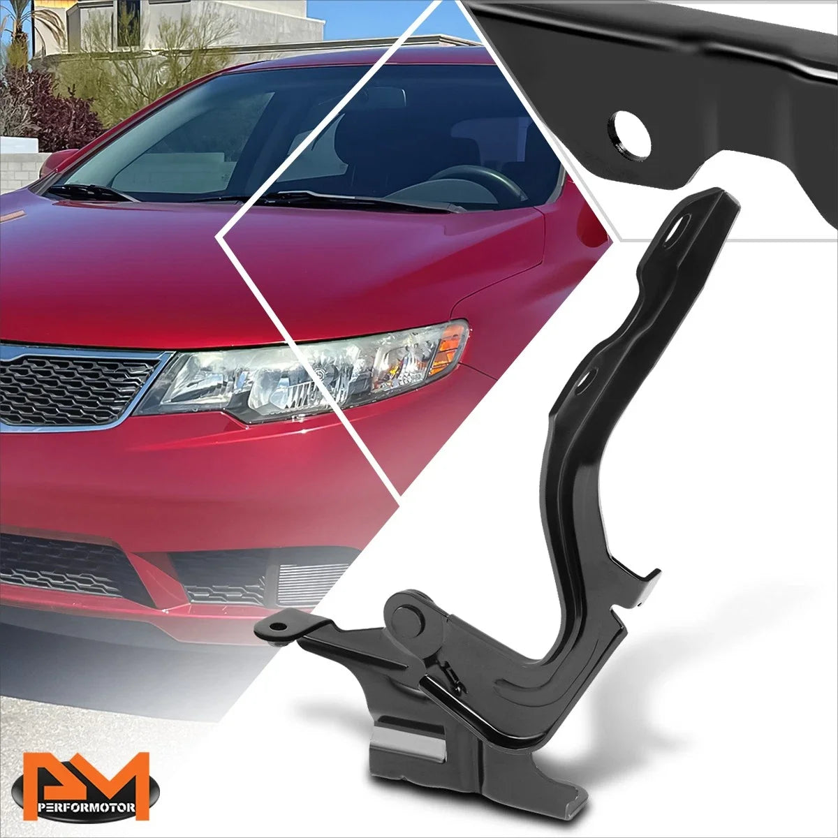 Left Side Steel Hood Hinge for Kia Forte (2010 to 2013)
