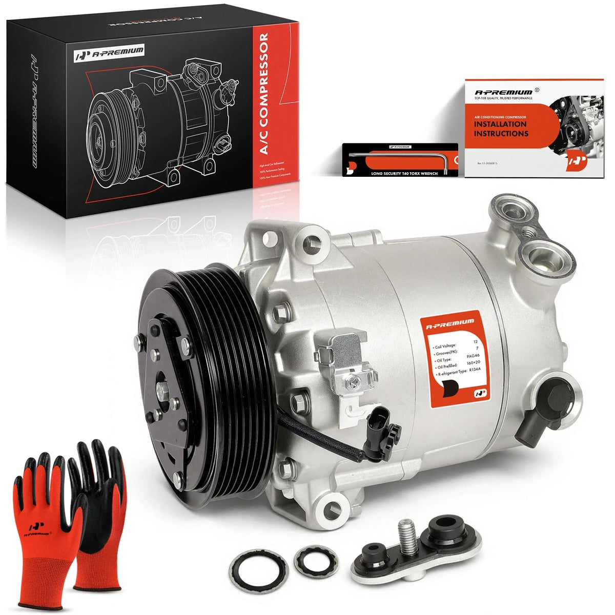 A/C Compressor with Clutch for Chevrolet Malibu Impala Buick LaCrosse (2008–2016)