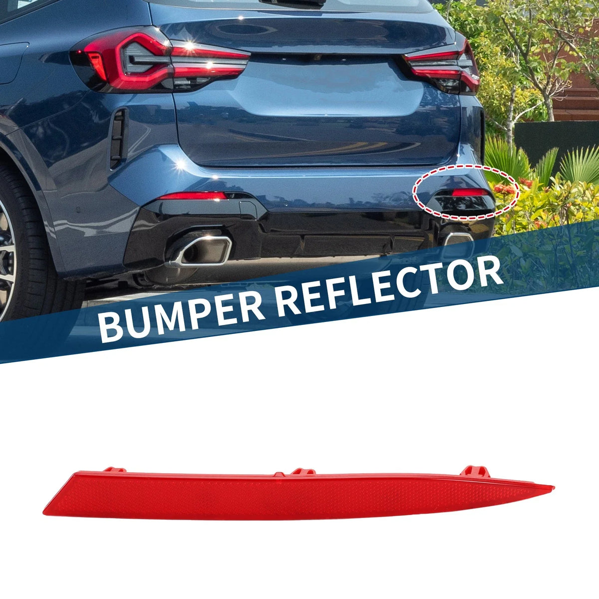 Bumper Reflector No. 63148083834 for BMW X3 (2022–2024) Red Right