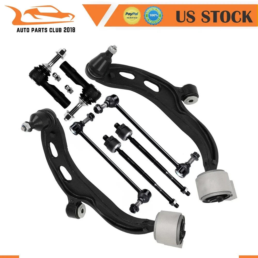 Set of 8 Front Lower Control Arms with Ball Joints for Ford Taurus (2010–2012)
