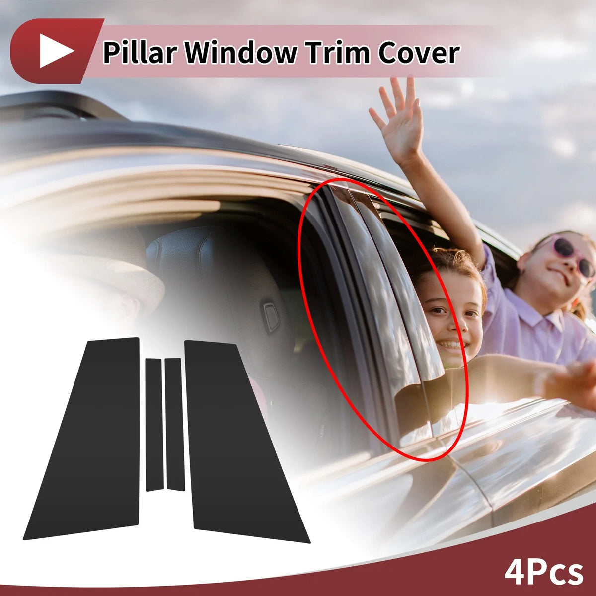 Door Pillar Window Trim for BMW 8-Series (2010–2015) Black