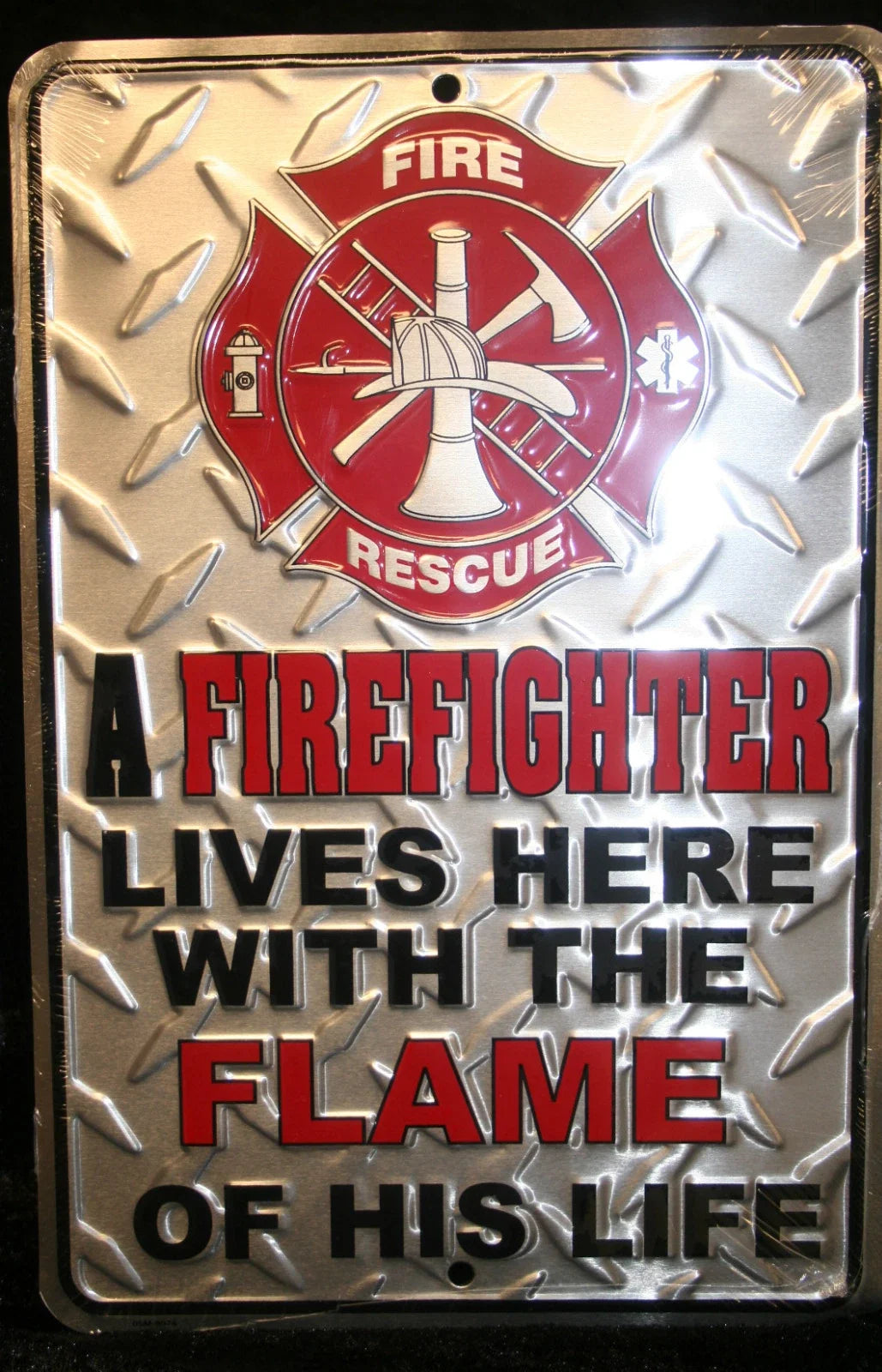 Firefighter Lives Here Sign for Fire Truck (2023)