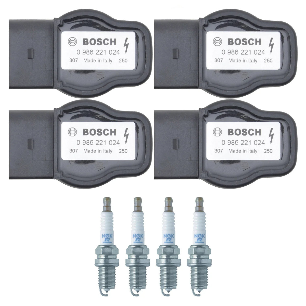 Set of 4 Ignition Coils & NGK Laser Platinum Spark Plugs for A4 Passat (1996–2005)