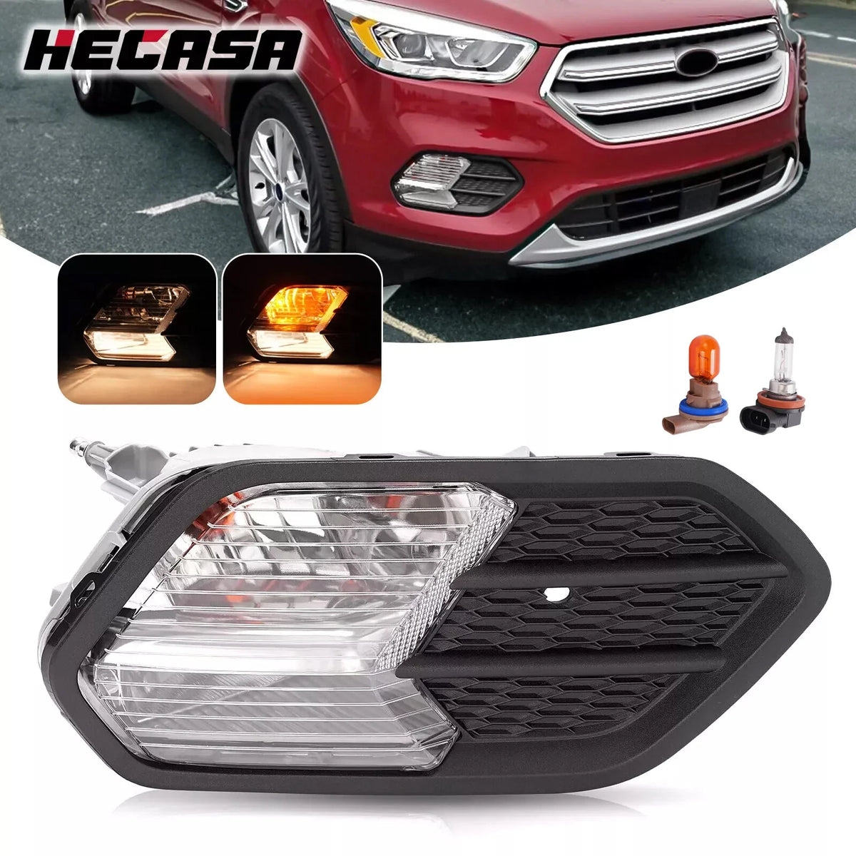 2017-2019 Ford Escape Passenger Side Fog Light w/ Bulb & Cover
