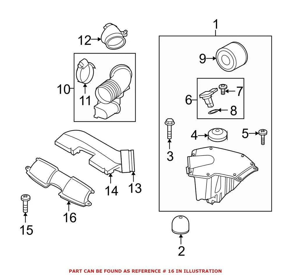 OEM Driver Left Engine Air Intake Hose for BMW (13717547592)