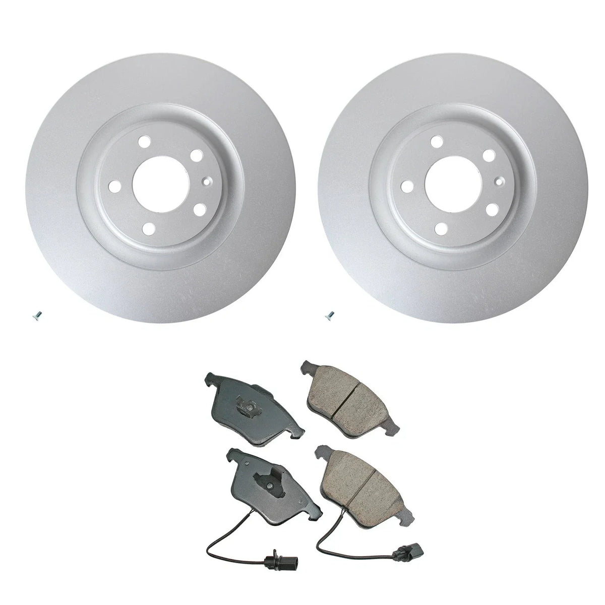 Hella Front Rotors & Akebono EURO Ceramic Brake Pads Kit for Audi S4 (2000–2008)