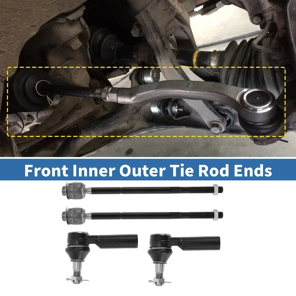 4-Piece Tie Rod End Link Kit for Dodge Ram 1500 (2011-2015)