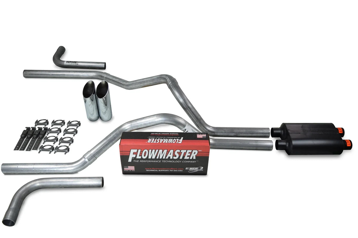Dual Inlet Exhaust Kit for GM 2500 (2000–2006) - Flowmaster Super 44, Chrome Tips