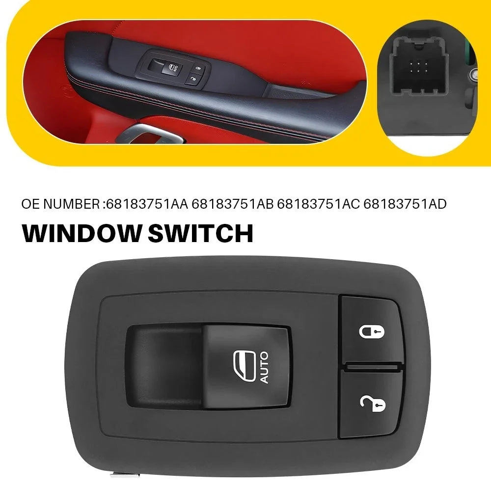 Window Switch Front Right for Dodge Challenger (2015–2021) 68183751AD