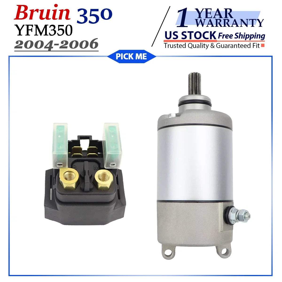 Starter Motor for Yamaha Bruin 350 (2004-2006) with Relay