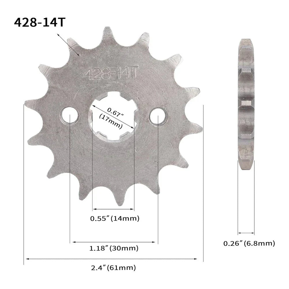 14-Tooth Front Sprocket 23801-121-000 for Honda CB100K 1970-1976