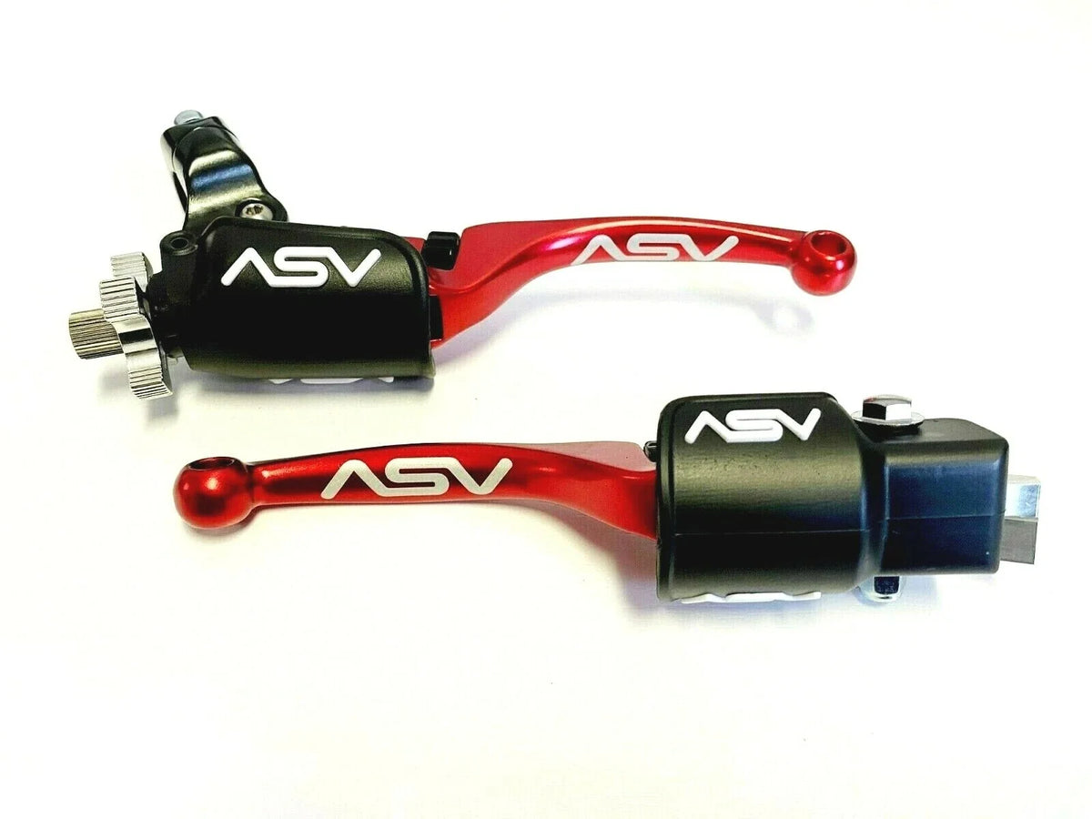 ASV F4 Front Brake Clutch Perch Levers Dust Covers Red for Yamaha YFZ 450 (2007–2023)