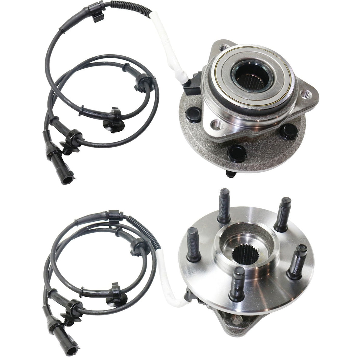 Front Wheel Hubs with Bearing & Sensor for 4WD Ford Explorer 1995-2001
