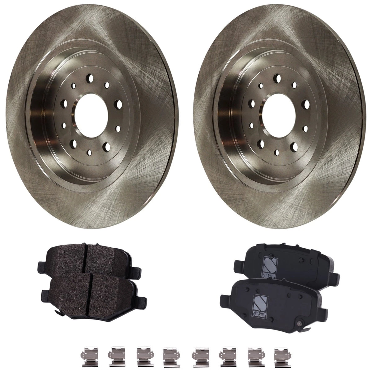 Rear Brake Disc Rotors and Pads Kit for Ford Explorer Lincoln MKT Flex (2013–2014)
