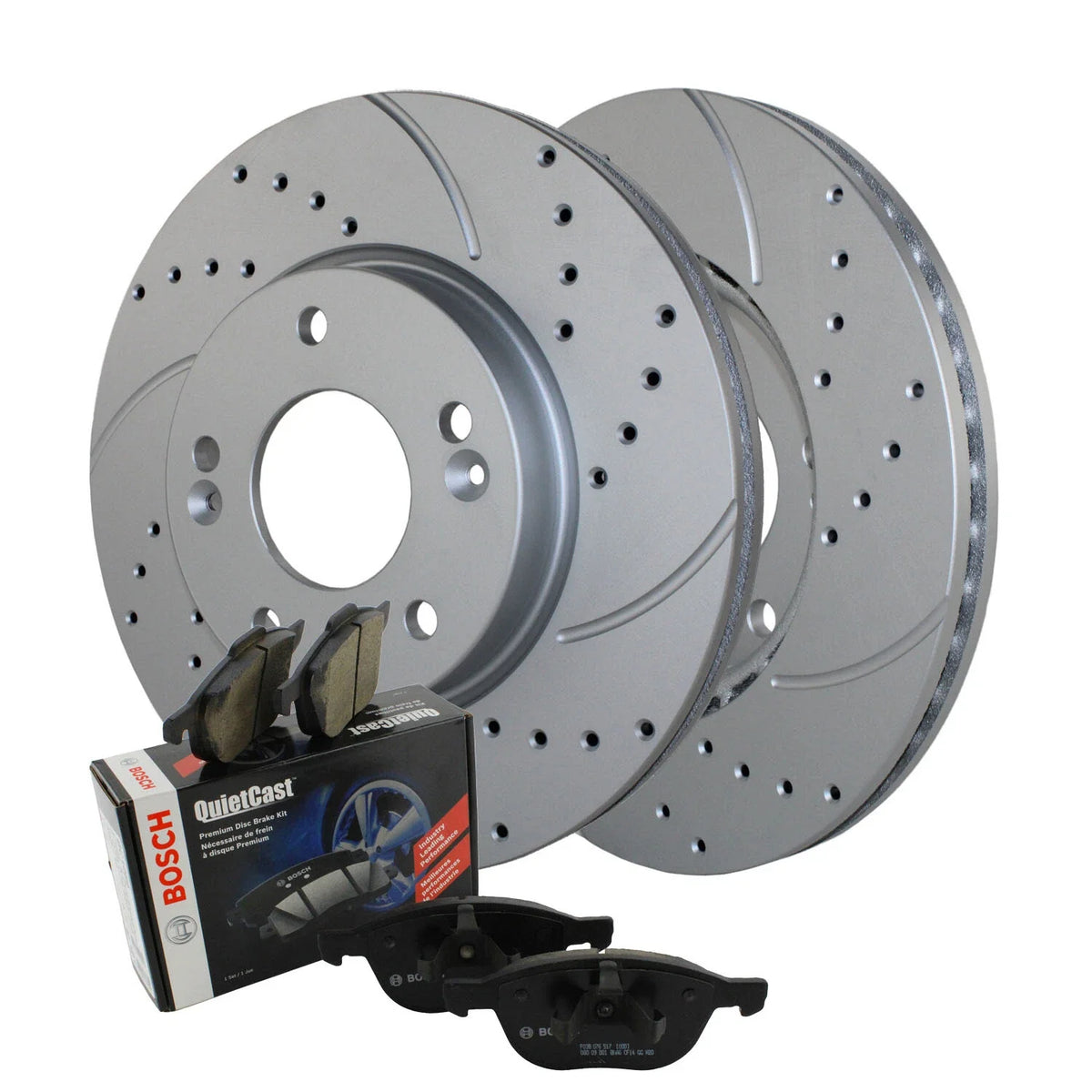 Brake Kit for Front with Bosch Ceramic Pads & 280mm Drilled Rotors