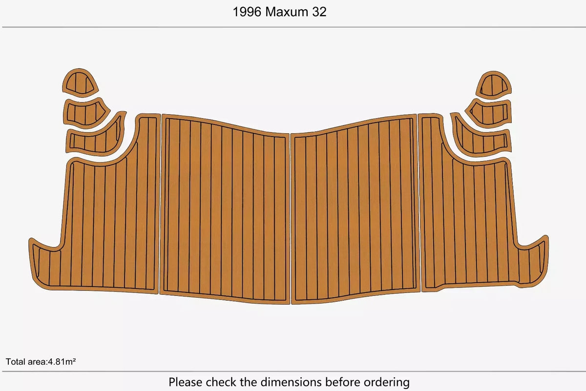 EVA Foam Swim Platform Pads for Maxum 32 (1996) - Faux Teak Deck Flooring