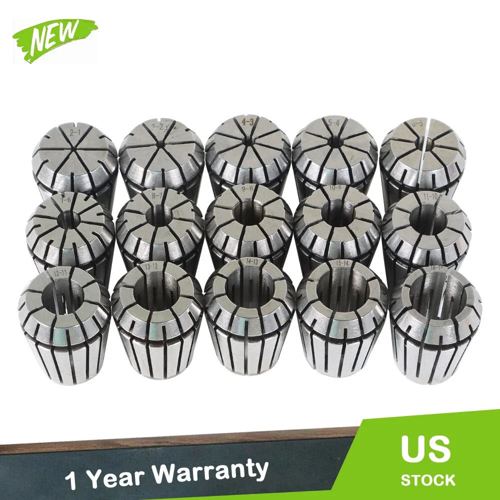 ER25 Spring Collet Set 15Pcs for CNC Lathe Engraving Machine
