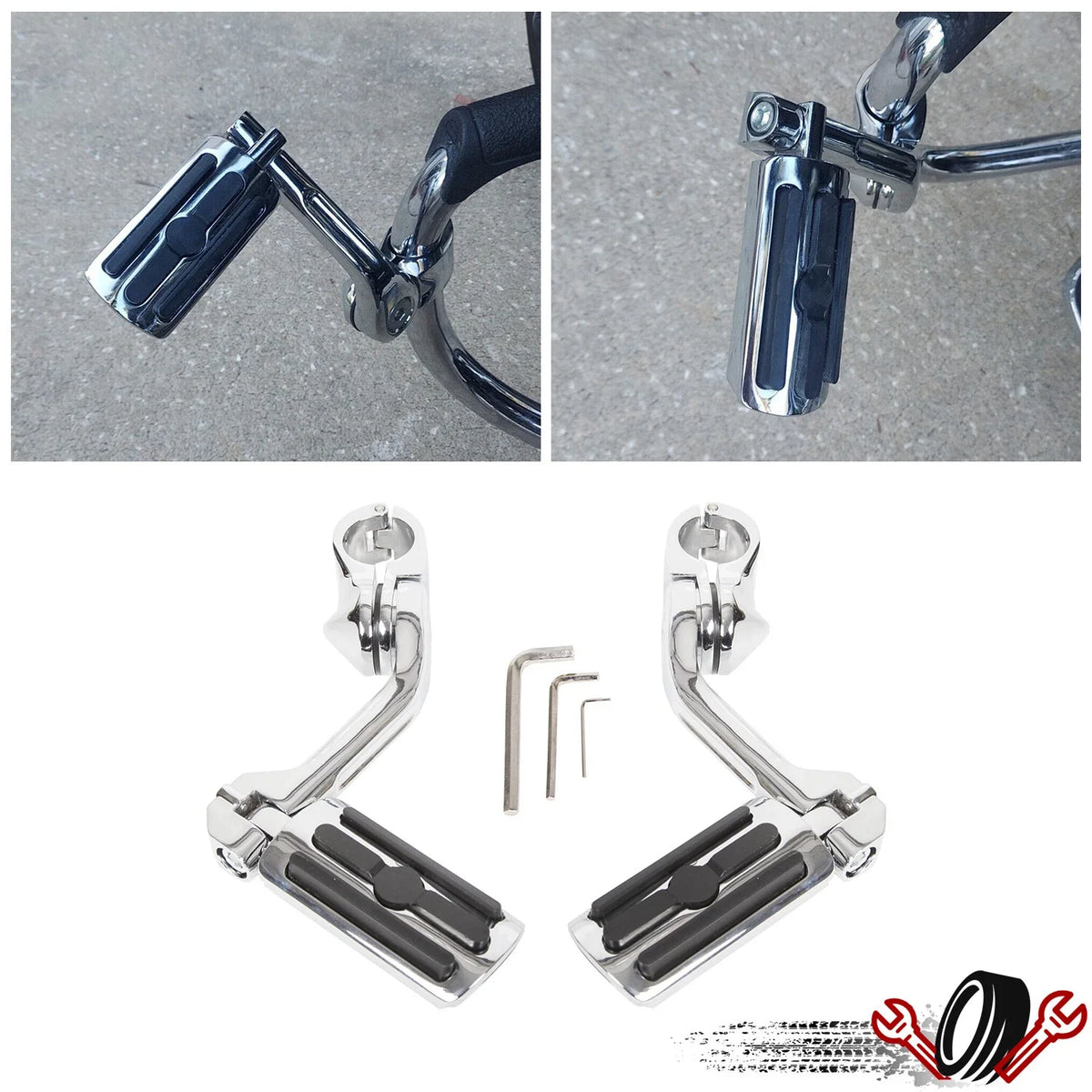 Adjustable Highway Foot Pegs for Harley (1-1/4")