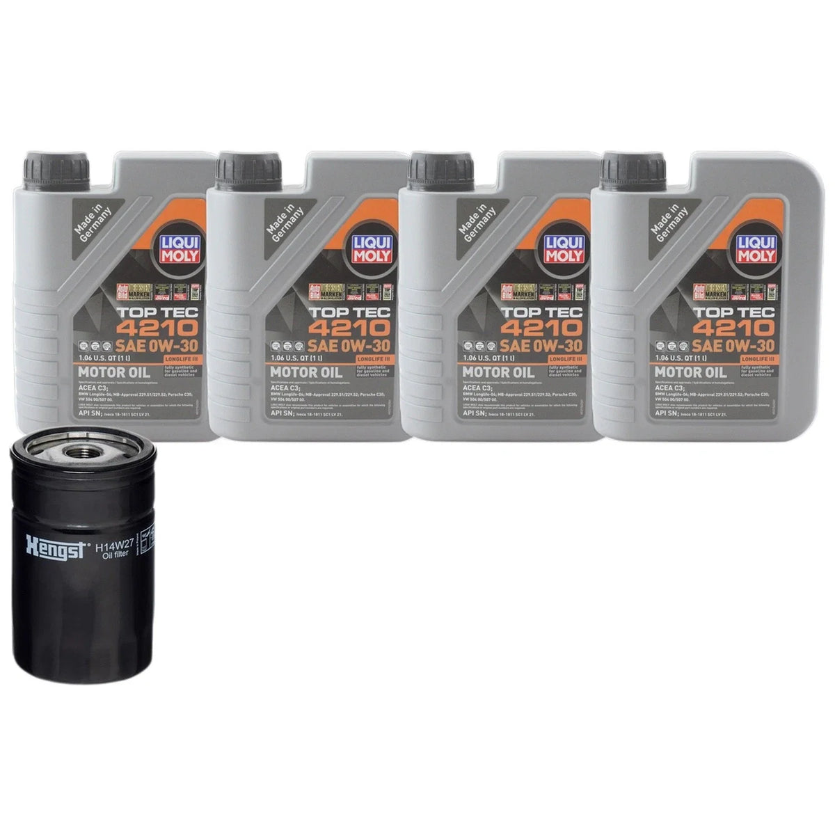 0W-30 Engine Oil Change Kit Liqui Moly Top Tec 4210 for Audi RS6 (2008-2010)