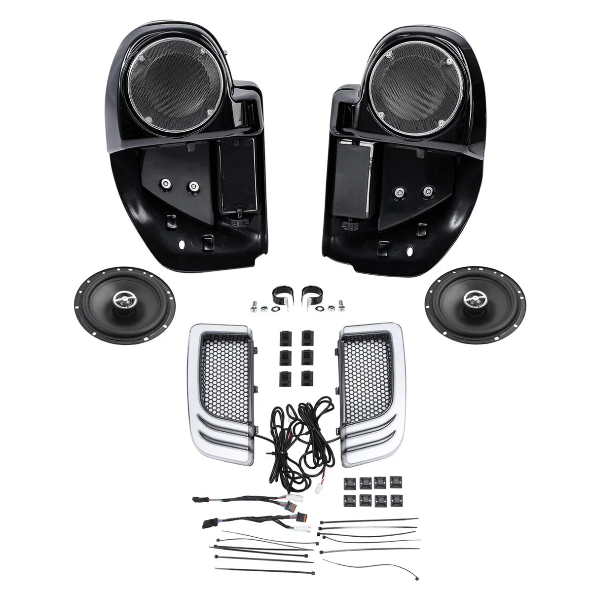 Turn Signals & 6.5" Speakers for Lower Vented Fairings Harley Touring 2014-2024
